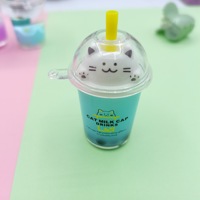 Porte-clés anneau personnalisé 3D kawaii, dessin animé, créatif, mignon, liquide, boba