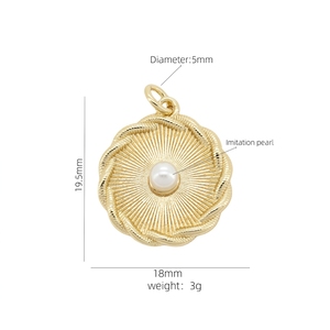 Ciondoli Trendy Retrò Fai da Te con Monete in Madreperla per Collane, Charms a Forma di Occhio di Allah, <span class=keywords><strong>Sole</strong></span>, Luna e Cuore - Product Image 5