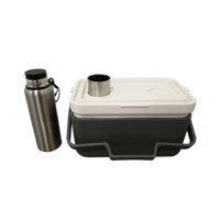 Ensemble de glacières isothermes rigides de 9 L avec bouteille isotherme en acier inoxydable, glacière portable pour aliments, pique-nique et camping