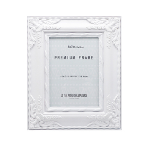 Jinn casa cornice intagliata bianco pittura in legno cornice per <span class=keywords><strong>foto</strong></span> 5x7 <span class=keywords><strong>foto</strong></span> con bordo largo - Product Image 1
