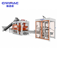 Machine de fabrication de blocs de béton entièrement automatique QT9-15S contrôlée par PLC, pour blocs creux, pleins, pavés, briques autobloquantes et bordures.