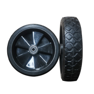 Black Pu Foam Rubber <b>Wheels</b> 6x1.4 With Ball Bearing For Handcarts And Industrial Casters - Product Image 4