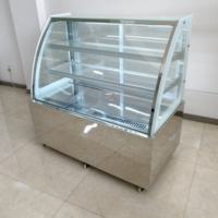 Vitrine Réfrigérée de Qualité Supérieure pour Gâteaux, avec Porte Coulissante en Verre Courbé, Double Vitrage, pour Boulangerie et Pâtisserie