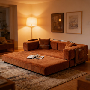 Sofá Cama Convertible de Lujo Moderno Directo de Fábrica con Esponja 32D y Tela de Rizo, Venta al por Mayor Barata <span class=keywords><strong>para</strong></span> Espacios Pequeños - Product Image 6