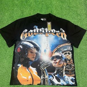 Camiseta de Verano con Capucha de Marca Europea y Americana, Nueva, Moderna, Holgada, para Hombre y Mujer, a Rayas, Tejida, 100% Poliéster - Product Image 6