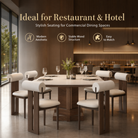 Chaise de salle à manger moderne en bois massif, rembourrée en tissu doux, dossier ergonomique cylindrique, chaise d'appoint pour restaurant, hôtel, usage commercial