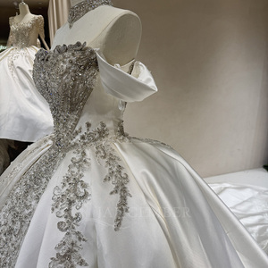 Robe de mariée de luxe sexy personnalisée, modèle DW0183, style princesse, épaules dénudées, ornée de perles et de sequins, collection Novias Vestidos Jancemebr - Product Image 2