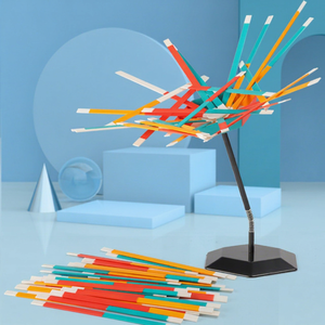 Juego de equilibrio de varillas apilables para niños de 4 a 6 años, juguete educativo de plástico colorido, rompecabezas de apilamiento, juego de ingenio. - Product Image 1