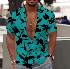 <span class=keywords><strong>Camicia</strong></span> Casual Estiva da <span class=keywords><strong>Uomo</strong></span> con Stampa Digitale, Antirughe e Traspirante - Product Image 6