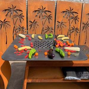 Barbecue <span class=keywords><strong>en</strong></span> acier corten personnalisé, barbecue de camping, barbecue <span class=keywords><strong>en</strong></span> acier corten <span class=keywords><strong>pour</strong></span> l'extérieur, barbecue au charbon de <span class=keywords><strong>bois</strong></span> sur la <span class=keywords><strong>terrasse</strong></span> - Product Image 2