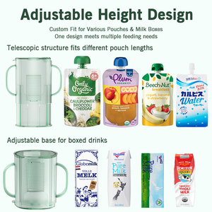 Supports de boîte à jus en plastique Cartoon Baby Pouch Container Tranche d'âge 0-12 mois No Squeeze Food Pouches Éviter les dégâts - Product Image 3