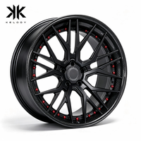 Rines Forjados de Aleación de Aluminio y Fibra de Carbono, Color Negro Mate con Remaches Rojos, Nuevos de 19-22 Pulgadas 5x112/120/130 para Mercedes y Audi