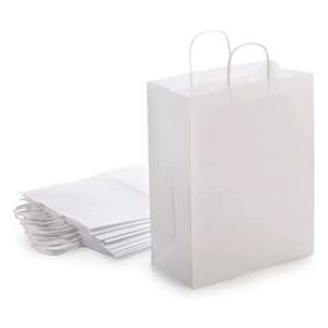 Kraft Paper Bags with Handles Bulk <b>Gift</b> Medium Size for Shopping Party <b>Small</b> Business Takeaway Food Packaging Paper Bags - Product Image 1