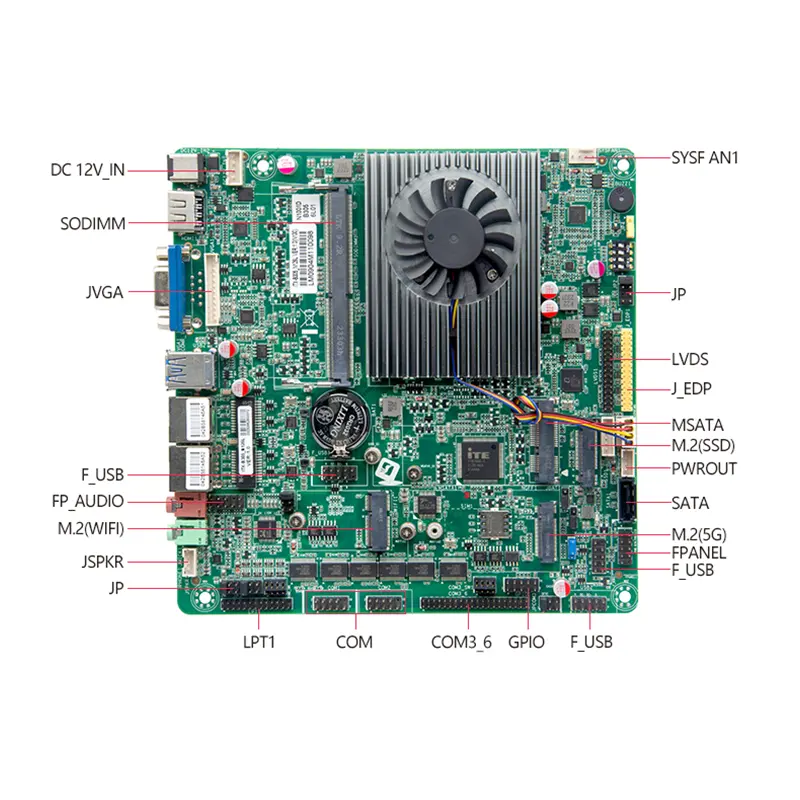 ITX-B305_N126L madre Bard N100 SoC scheda madre del Computer con processore 2 Lan 8 USB 6 COM DDR4 VGA HDMI2.0 LVDS EDP per la visualizzazione