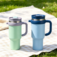 Gourde isotherme durable en acier inoxydable avec couvercle à ouverture rapide et poignée, idéale comme cadeau d'entreprise