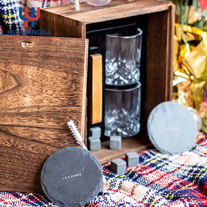 Bộ Quà Tặng Ly Whisky Bourbon Kiểu Cũ Tiện Dụng Logo Tùy Chỉnh Bộ Ly Và Đá Whisky Pha Lê Tròn 10Oz - Product Image 5