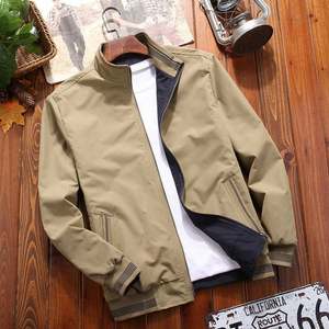 Spring Men Wholesale Bomber Jacket Ribbed Collar <b>Double</b> Zipper Jackets Custom Street Wear Fashion Slim Fit Male Coat - Product Image 4