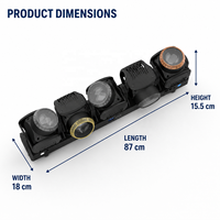 Barra de Luces LED RGB Móvil de 5x120W 800W con Matriz, 41/71 Canales DMX512 RDM, Estrobo de 1-30Hz para Conciertos, Festivales y Clubs (Stock en EE. UU.)