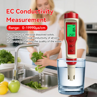 4 In 1 Puur Water Ph/Tds/Ec/Temp Meter Multifunctionele Vruchtensap Ph Detector Tds Ec Tester Hydrocultuur Waterkwaliteit Analysator