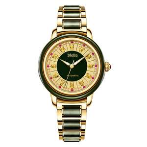 Montre mécanique pour homme Diella en acier inoxydable Jade automatique Couple simple tendance Business Luxe Saphir 6007 - Product Image 6