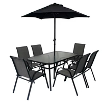 Offre Spéciale : Ensemble de Salle à Manger Extérieur Étanche 8 Pièces en Acier pour Jardin, Patio et Balcon (Chaises et Table)