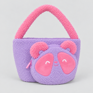 Elegante Bolso de Mano 2 en 1 para Bebé, Diseño de Panda, de Felpa y Poliéster, Portátil, Casual, para Viajes y Uso Diario - Product Image 2