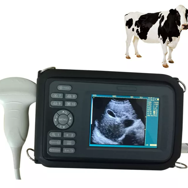 Veterinary Handheld Portable Ultrasound Scanner with 5.5" TFT LCD Display Adjustable Scan Depth (70-240mm) for Animal Diagnosis