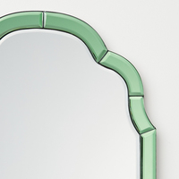Miroir pleine longueur à cadre festonné vert, sur pied, pour chambre, salon, entrée, décoration intérieure, vente en gros