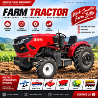 Tracteur agricole 50HP 60HP 70HP 80HP 4x4 pour serres et petites exploitations agricoles avec rotoculteur