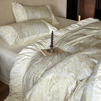 Ensemble de literie quatre pièces personnalisable en coton polaire long style princesse, imprimé rétro style français, patchwork plantes et fleurs
