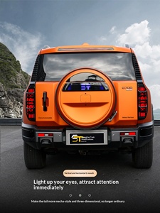 Черная защита задних фонарей Black Samurai для Jetour G700, в стиле Mech Armor, рамка-накладка на задние фонари, внешние декоративные аксессуары из АБС-пластика - Product Image 4