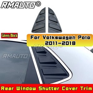 For Volkswagen Polo 2011-2018 Body Kit Car Side Rear <b>Window</b> Louver Shutter <b>Cover</b> Matte Black Sport Style Car Accessories - Product Image 1