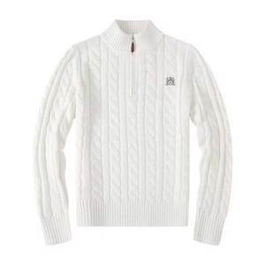 Suéter <span class=keywords><strong>de</strong></span> <span class=keywords><strong>punto</strong></span> para <span class=keywords><strong>hombre</strong></span> estilo Old Money England <span class=keywords><strong>Lauren</strong></span> con cremallera, logo bordado y diseño <span class=keywords><strong>de</strong></span> trenzas caladas, cálido y con textura <span class=keywords><strong>de</strong></span> trenzas trenzadas. - Product Image 1