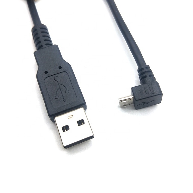 Up Angled Micro USB PVC Braid Cable for Camera & Computer with 3A Fast Charging