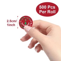 Étiquettes d'emballage cadeau autocollantes à motif clair de haute qualité personnalisées en usine, autocollants de scellage pour boîtes cadeaux, étiquettes de Noël