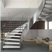 Escalera Curva de Lujo Personalizada con Diseño Arquitectónico para Proyectos de Villas de Alta Gama