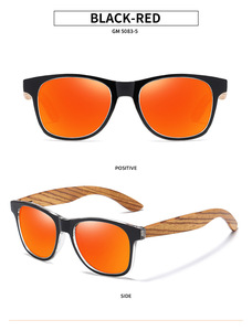 Vente en gros Nouveau <span class=keywords><strong>Zebra</strong></span> Jambe en bois Lunettes de soleil Rétro Grand Cadre pour Hommes Bleu Noir Blanc Or Rouge Cadres Tendance Personnalité Design - Product Image 5