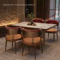 Ensemble de table et de chaises de salle à manger commerciales confortables, robustes et résistantes aux rayures avec plateau en pierre frittée CONTEMPORAIN pour restaurant