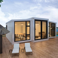 Casa Contenedor Expandible Moderna y Transpirable de 20 pies con Balcón, Hecha de Panel Sándwich de Acero, para Uso en Hoteles y Apartamentos