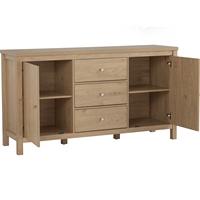 Aparador Minimalista RHODES de 1.6M en Color Roble Natural, Tablero Laminado, Almacenamiento sin Juntas, Mueble Moderno y Clásico para Comedor