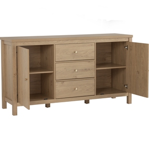 Minimalist Natural Oak Colour RHODES 1.6M <b>Sideboard</b> Large Buffet Cabinet with Seamless Storage for Contemporary Dining Room - Product Image 4