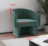 Mobilier de salon de style américain Chaise de canapé en tissu rembourrée Fauteuil moderne à structure métallique Chaise de loisirs de luxe