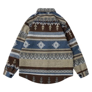 Vintage national style hommes rue manteau en laine lâche mode hiver chemise épaissie à manches longues - Product Image 4