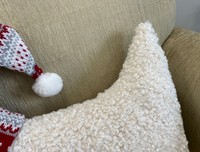 Nouvel arrivage Offre Spéciale joyeux noël chapeau écharpe décoration fourrure duveteuse attrayant oreiller de luxe en forme de chien coussin