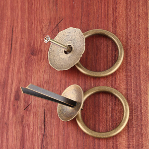 Chinese Antique Brass Handles Pulls Wooden Box <strong>Chest</strong> Pull Rings Classic Cabinet Medicine Cabinet <strong>Drawer</strong> <strong>Knobs</strong> - Product Image 5