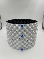 Pot de jardinage pour bonsaï 9 gallons blanc/noir, idéal pour l'extérieur, pot de taille d'arbre à motif rond