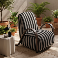 Chaise de loisirs moderne avec cadre en frêne et rembourrage en tricot Mobilier de salon polyvalent pour divers espaces Style design
