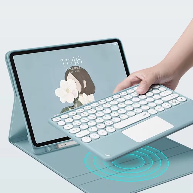 RGB Backlit Wireless Keyboard Case for iPad 10th/11th Generation 2025, Detachable Touchpad Tablet Protective Cover