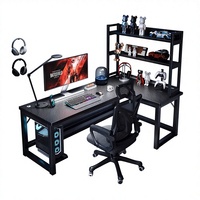 Bureau d'angle en forme de L avec bureau informatique intégré, bureau à usage domestique pour étudiants, bureau simple pour chambres, bureau de jeu, bureau de travail