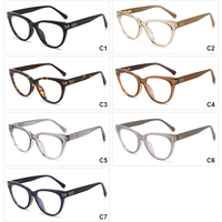 Montures optiques œil-de-chat de haute qualité unisexe, lunettes anti-lumière bleue, montures de lunettes en TR90 avec branches à ressort métalliques, vente en gros
